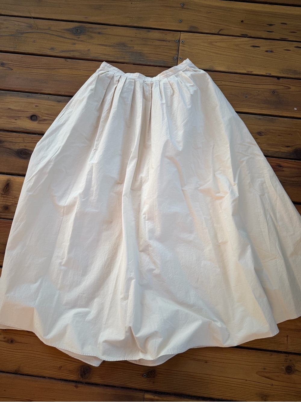 Mango Cream Full A-Line Midi Skirt - Picture 4 of 9